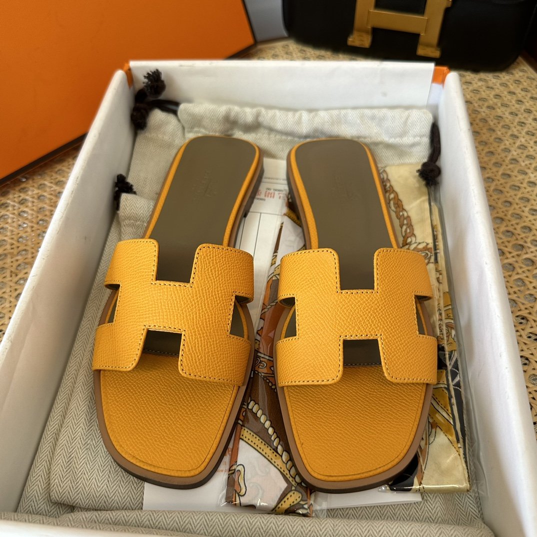 Hermes Oran Sandals Epsom