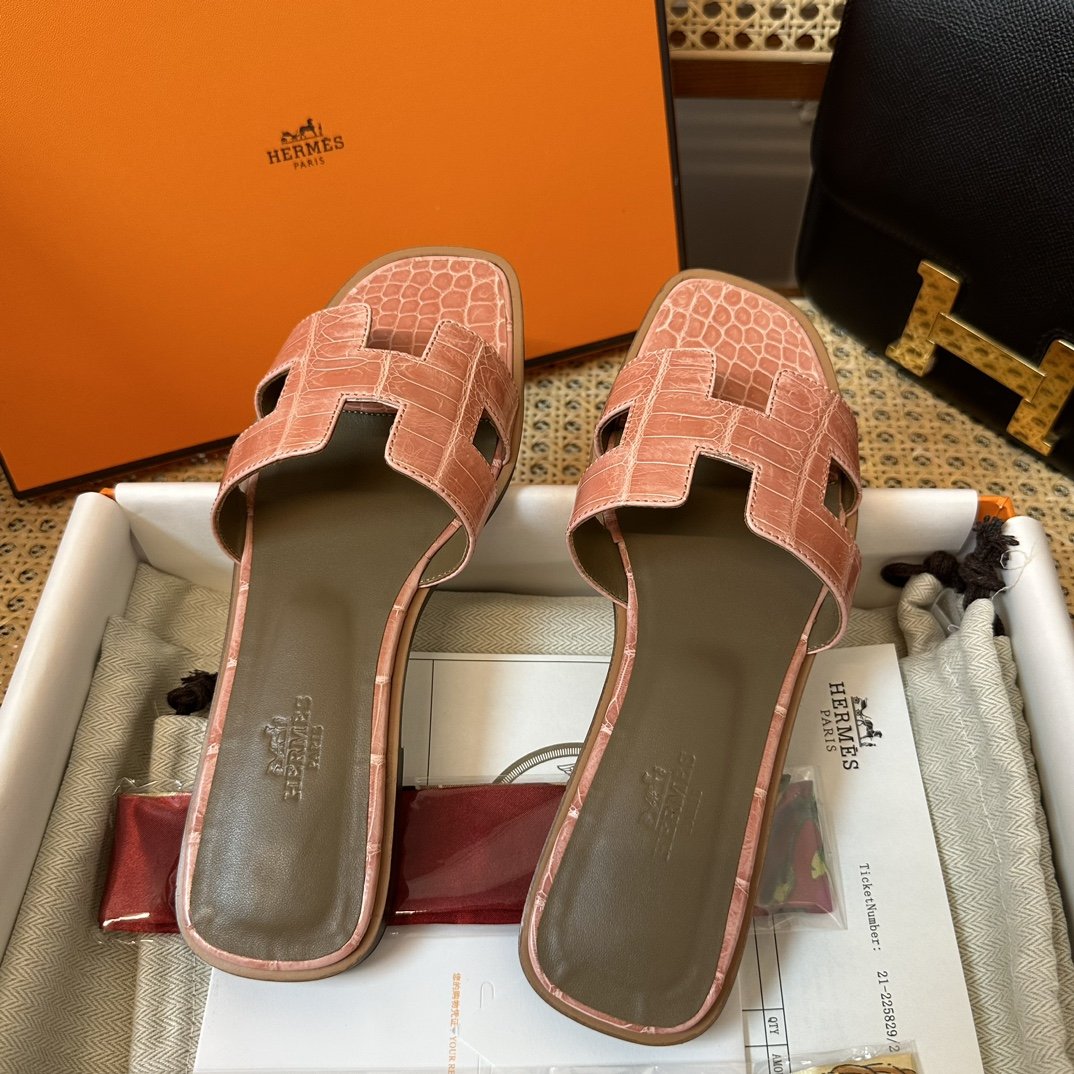 Hermès Croco Sandals - Image 6