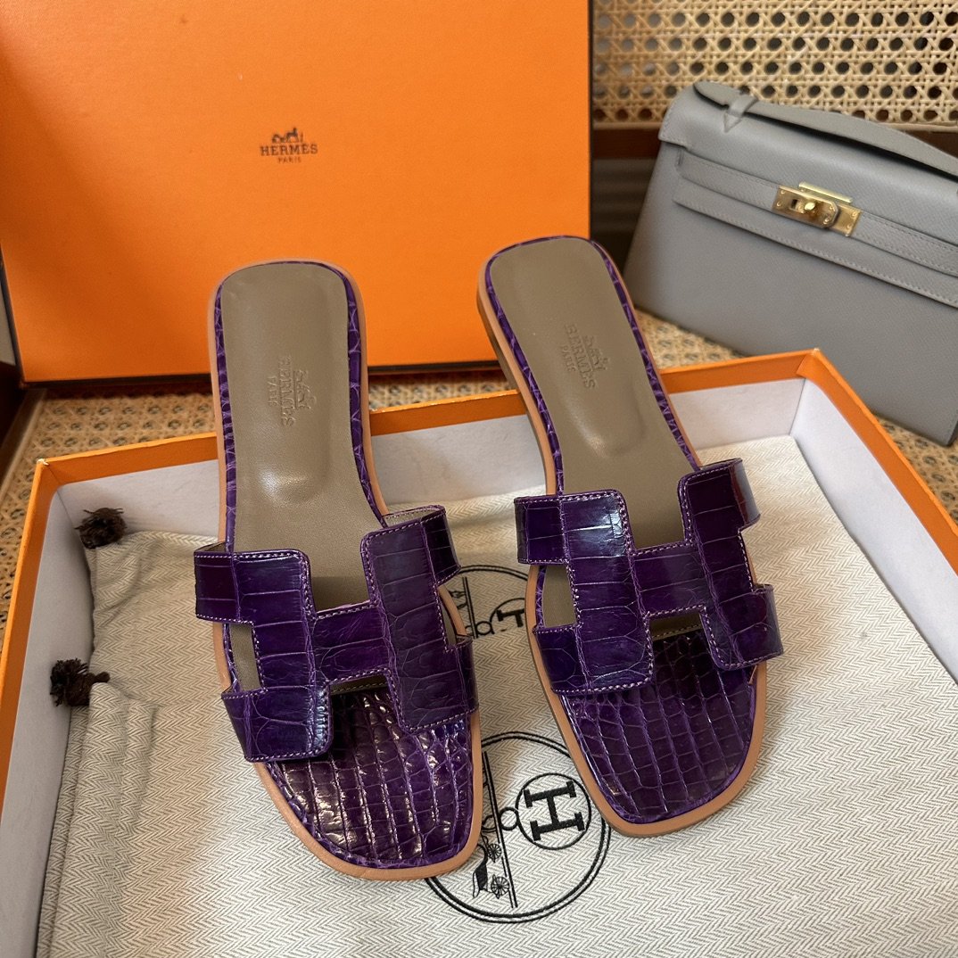 Hermès Croco Sandals