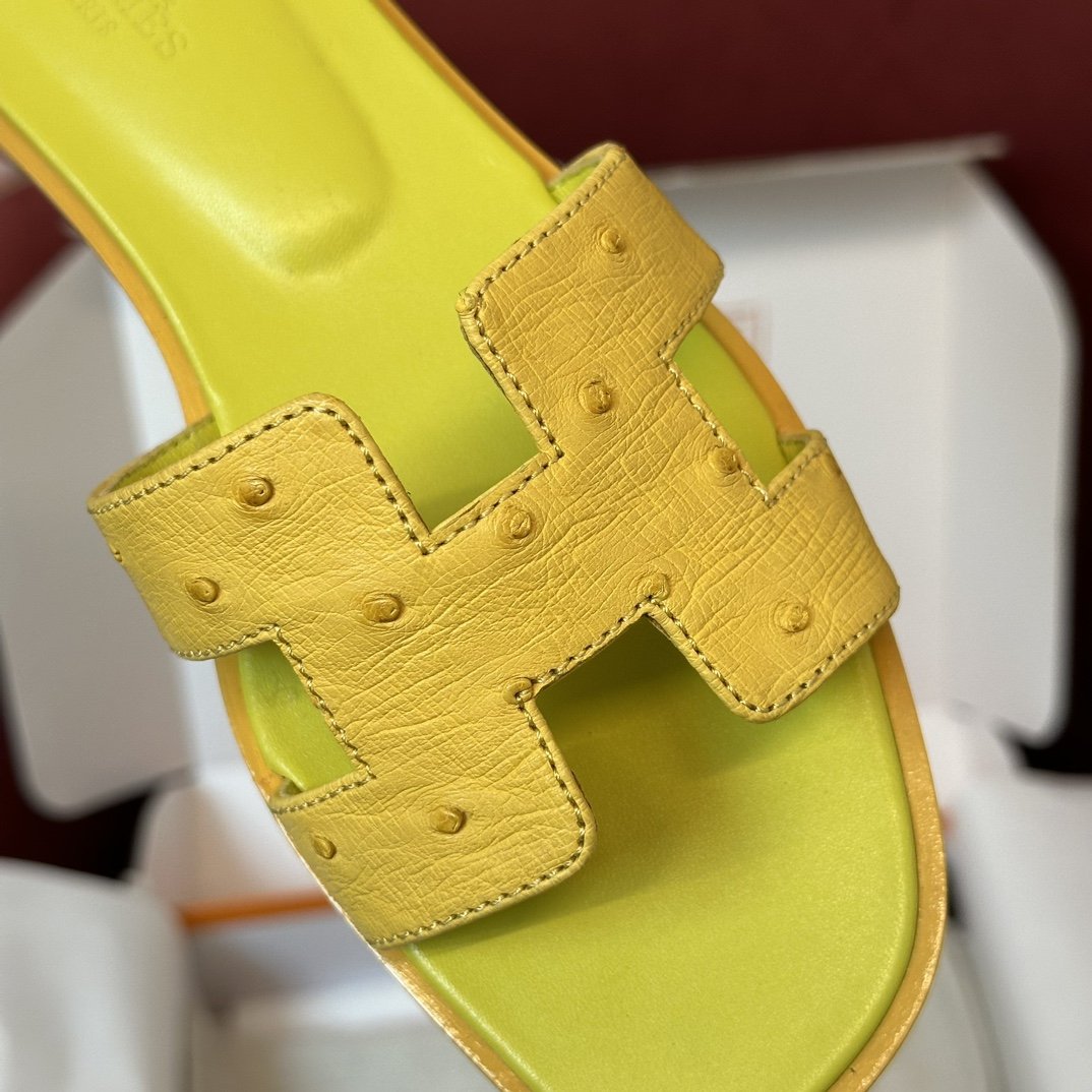 Hermes Ostrich Sandals - Image 6