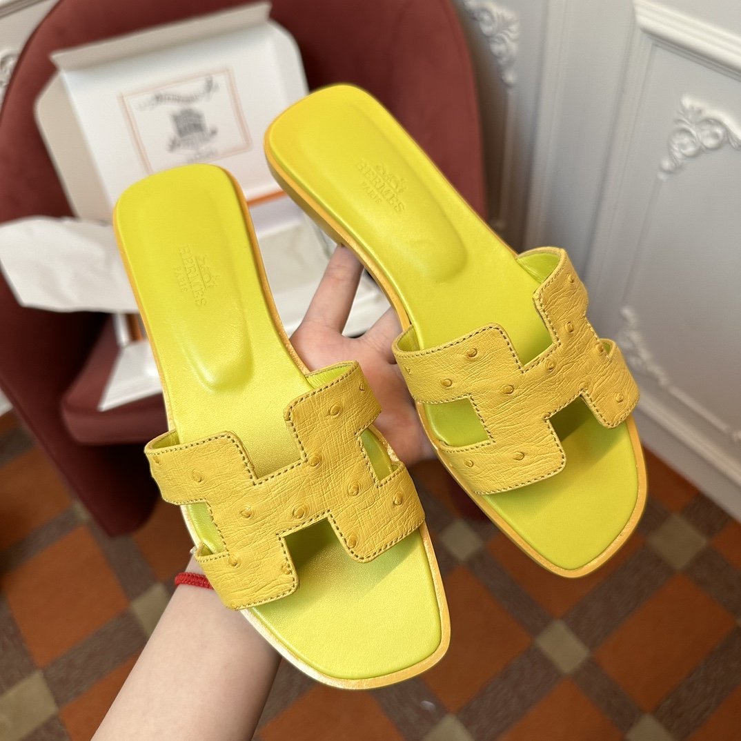 Hermes Ostrich Sandals - Image 2