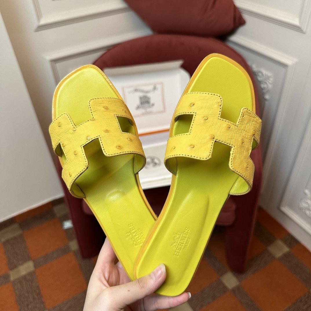 Hermes Ostrich Sandals - Image 4