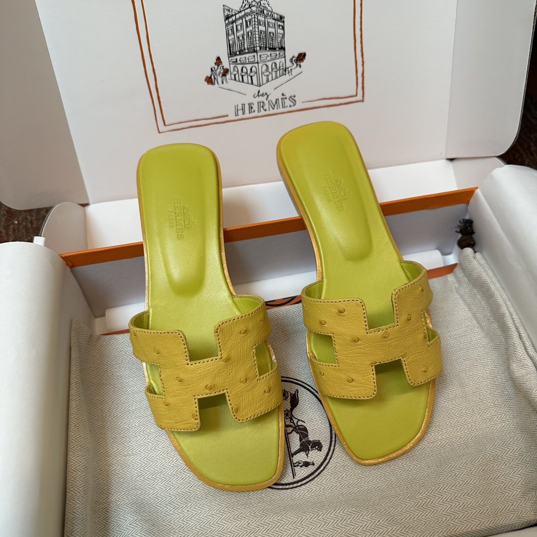 Hermes Ostrich Sandals - Image 3