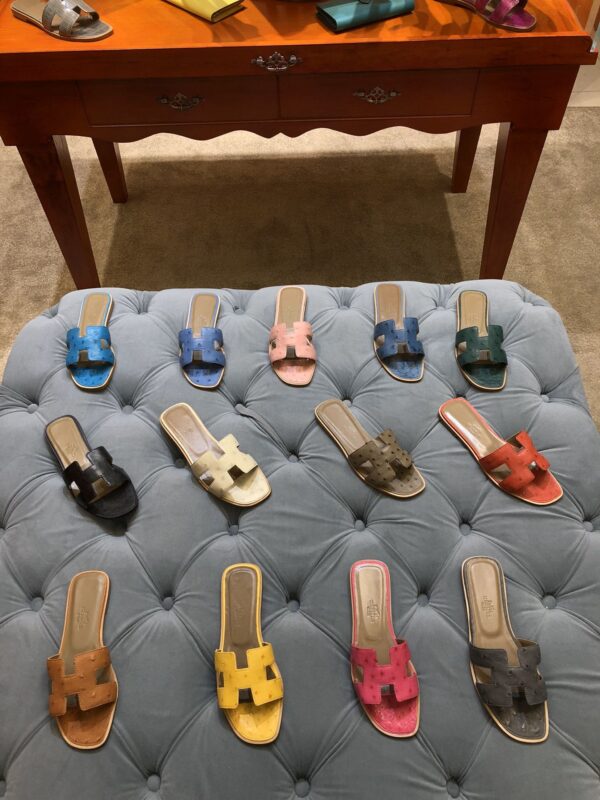 Hermes Ostrich Sandals  Collection