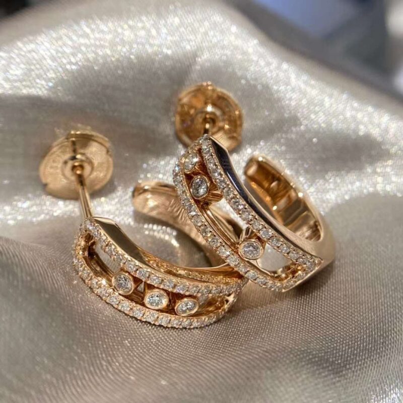 18k Gold Messika Earrings with Diamonds