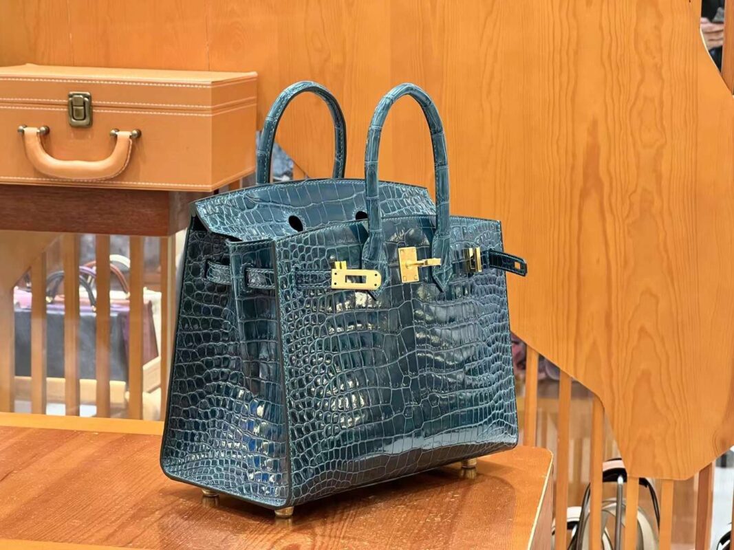 birkin 25 sellier porosus croco vert bosphore