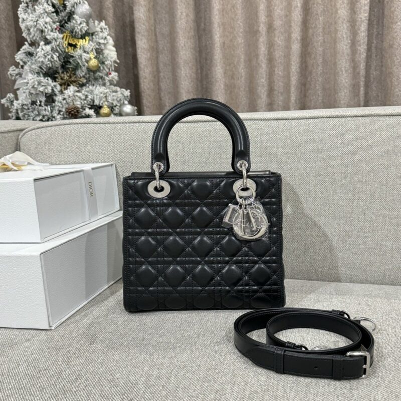 Lady Dior 24 Sheep Black Gold