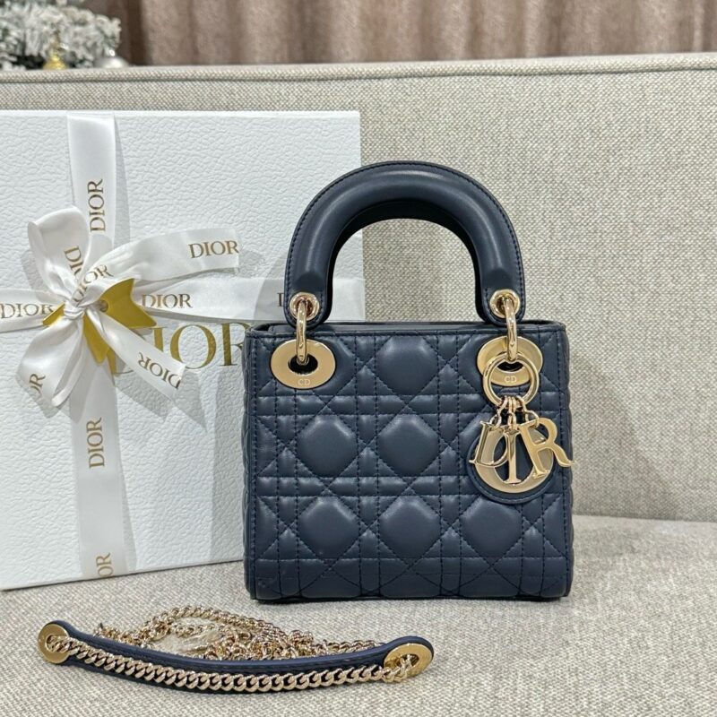 blue Mini Lady Dior Bag Lambskin | DIOR authentic quality 2025