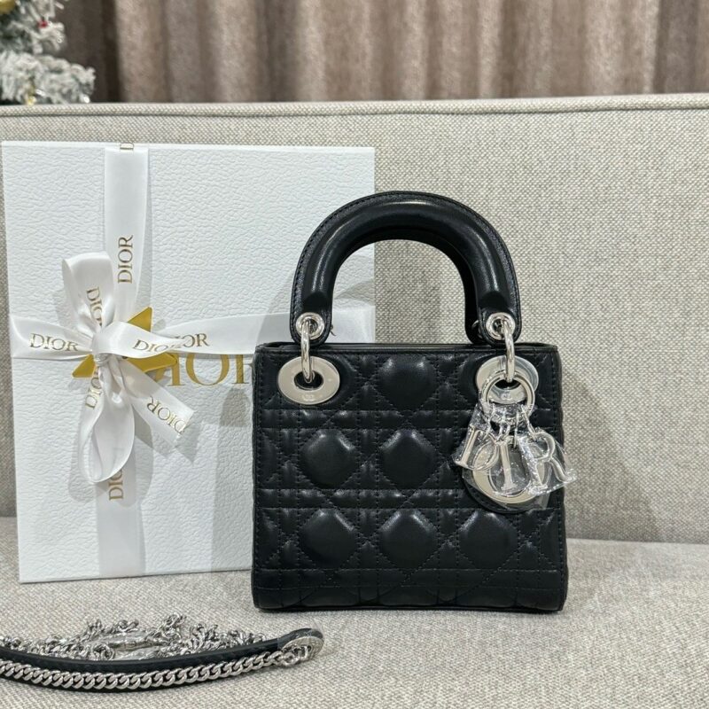 black Mini Lady Dior Bag Lambskin | DIOR authentic quality 2025
