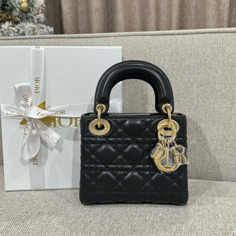 black Mini Lady Dior Bag Lambskin | DIOR authentic quality 2025