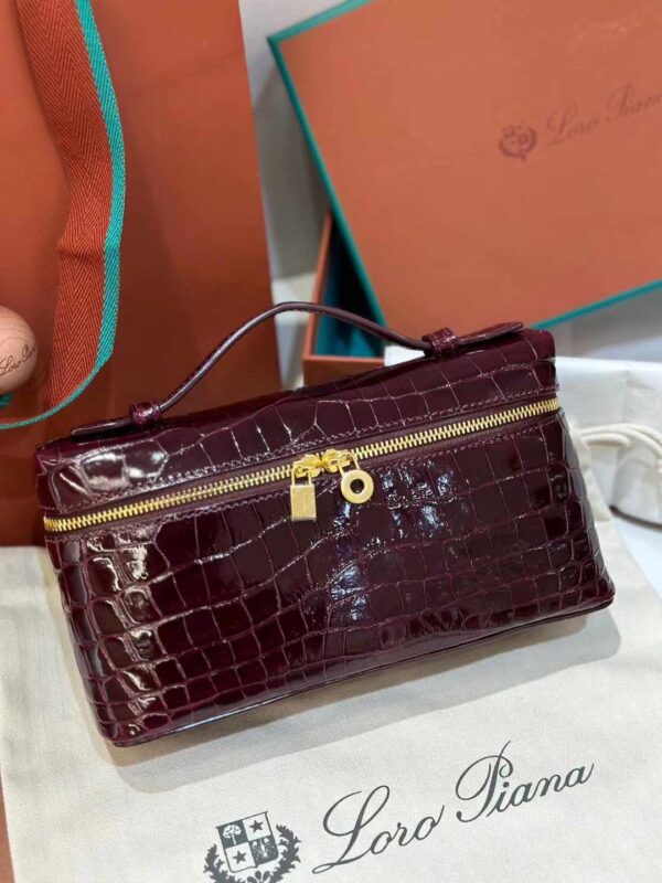 Bordeaux croco Extra Pocket L19  authentic quality 2025