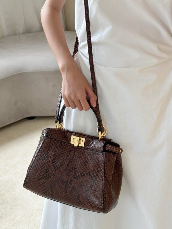 Fendi Peekaboo python leather bag 2025 authentic quality