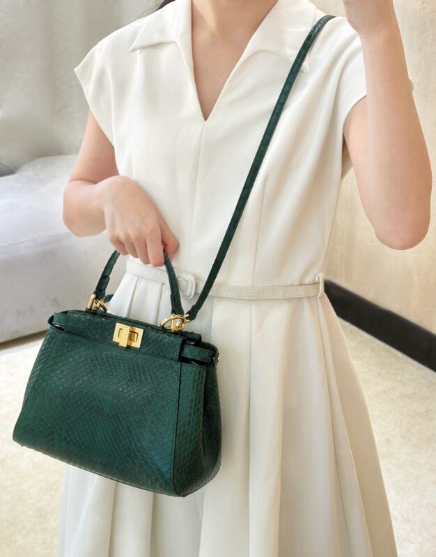 Fendi Peekaboo python leather bag 2025 authentic quality