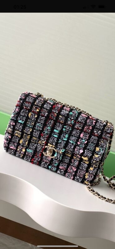 Chanel 25c authentic quality replica tweed bag 20cm 2025