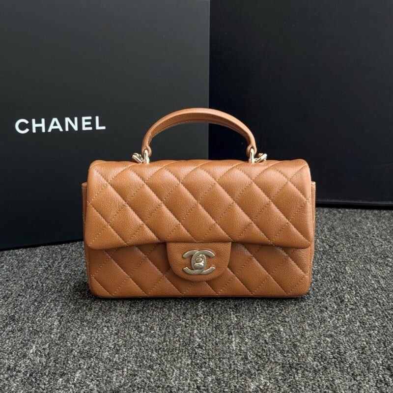 Chanel Mini cocohandle brown authentic quality replica 2025