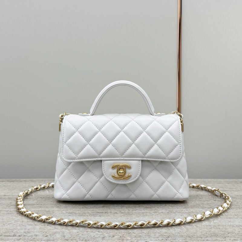 Chanel white bag 25cc handbag  authentic quality 2025 size 20cm