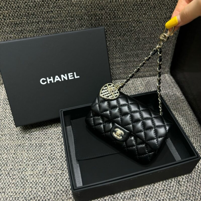 Chanel 25 mini keychain bag lambskin authentic quality 2025