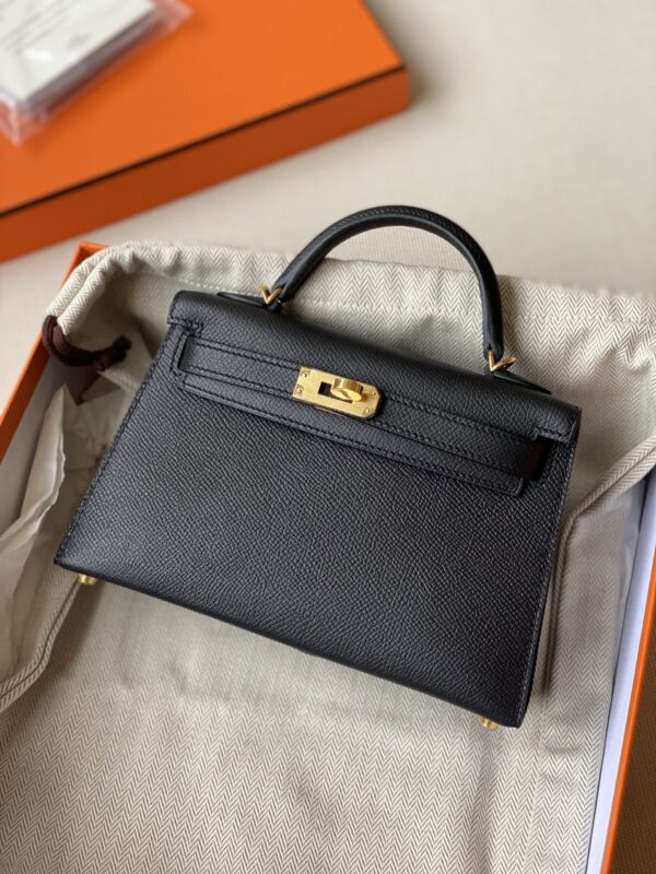Hermes mini Kelly epsom leather phw black authentic quality 2026