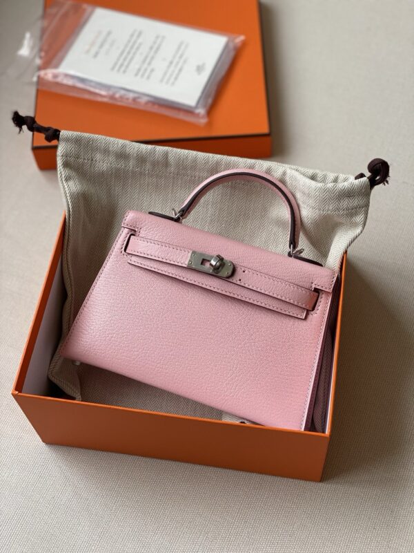 Hermes mini Kelly chevre leather phw rose sakura authentic quality 2026