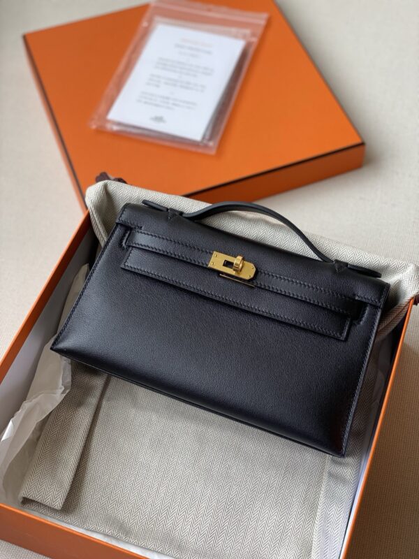 Hermes kelly Pochette swift leather ghw bag black fully handmade 2026 authentic quality