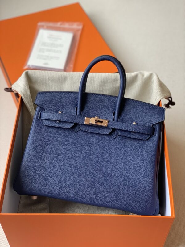 Hermes Birkin 25 ghw togo leather bag blue 2026 authentic quality ( if dont like we do refund)