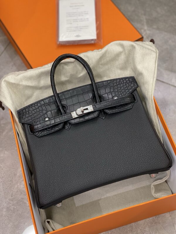 Hermes Birkin croco touch 25 black phw togo leather bag 2026 authentic quality ( if dont like do refund)